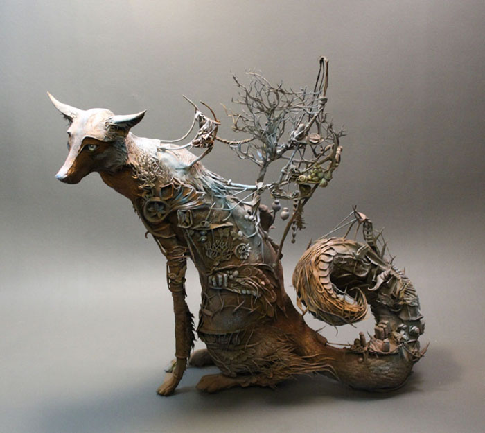 مجسمه سازی خلاقانه از گیاه و حیوان